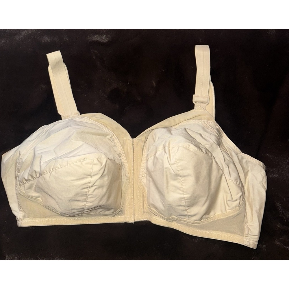 Vintage Exquisite Form Bra 44dd Front Hook Beige Wireless